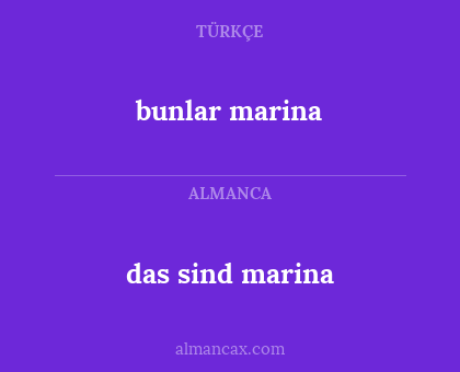 das sind marina - bunlar marina