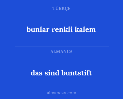 bunlar renkli kalem - das sind buntstift