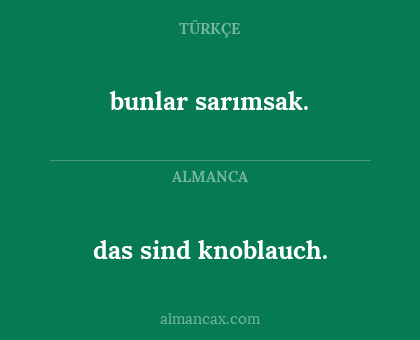 das sind knoblauch. - bunlar sarımsak.