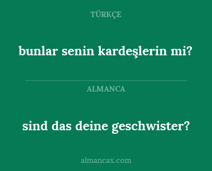 sind das deine geschwister? - bunlar senin kardeşlerin mi?