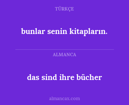 das sind ihre bücher - bunlar senin kitapların.