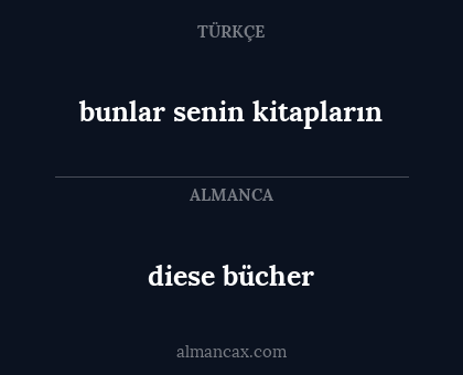 diese bücher - bunlar senin kitapların
