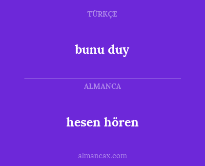 hesen hören - bunu duy