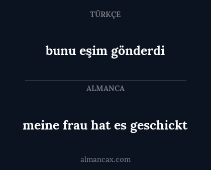 bunu eşim gönderdi - meine frau hat es geschickt