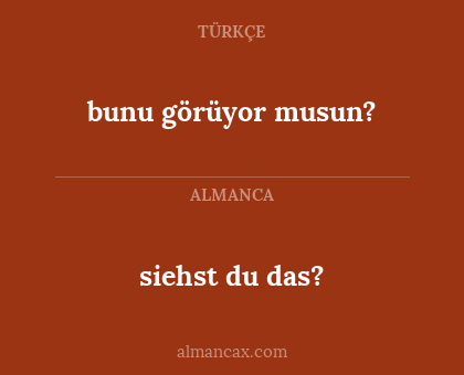 bunu görüyor musun? - siehst du das?
