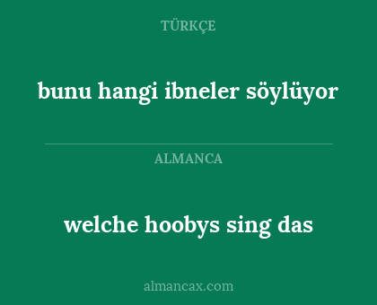 welche hoobys sing das - bunu hangi ibneler söylüyor