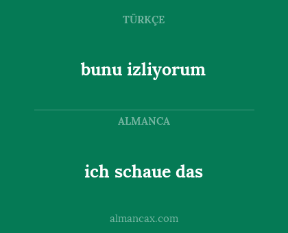 ich schaue das - bunu izliyorum