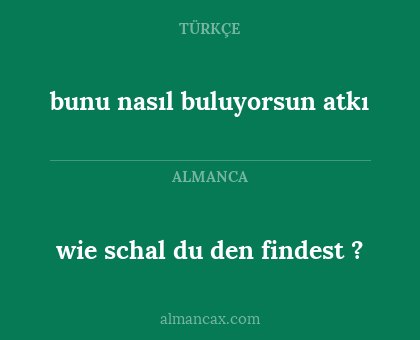 bunu nasıl buluyorsun atkı - wie
schal
du
den
findest
?