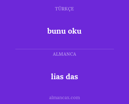 bunu oku - lias das