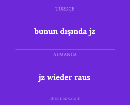 bunun dışında jz - jz wieder raus