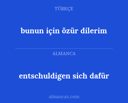 bunun için özür dilerim - entschuldigen sich dafür
