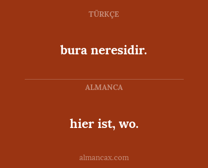 hier ist, wo. - bura neresidir.