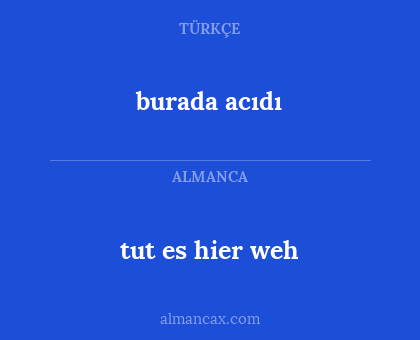 burada acıdı - tut es hier weh