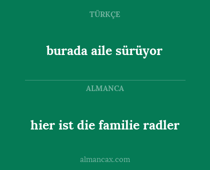 hier ist die familie radler - burada aile sürüyor