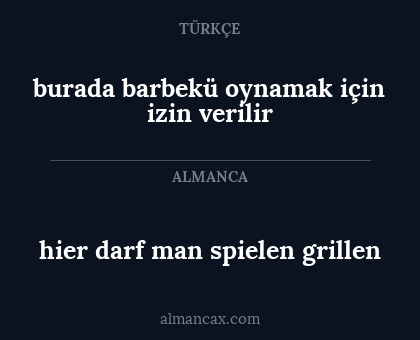 hier darf man spielen grillen - burada barbekü oynamak için izin verilir