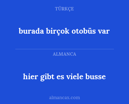 hier gibt es viele busse - burada birçok otobüs var