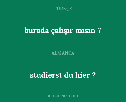 burada çalışır mısın ? - studierst du hier ?