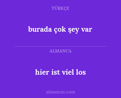 burada çok şey var - hier ist viel los