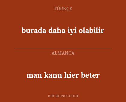 man kann hier beter - burada daha iyi olabilir