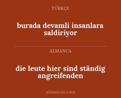 die leute hier sind ständig angreifenden - burada devamli insanlara saldiriyor