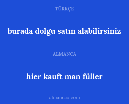 hier kauft man füller - burada dolgu satın alabilirsiniz