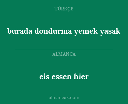 burada dondurma yemek yasak - eis essen hier
