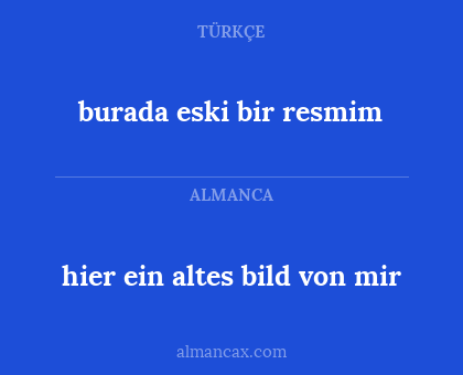 burada eski bir resmim - hier ein altes bild von mir