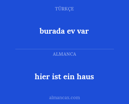 hier ist ein haus - burada ev var