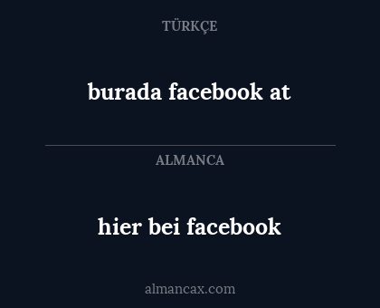 burada facebook at - hier bei facebook