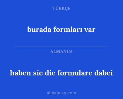 burada formları var - haben sie die formulare dabei