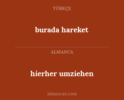 burada hareket - hierher umziehen