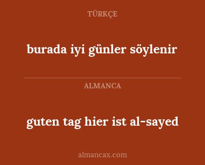 burada iyi günler söylenir - guten tag hier ist al-sayed