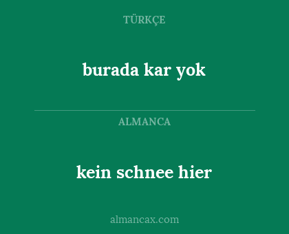 kein schnee hier - burada kar yok