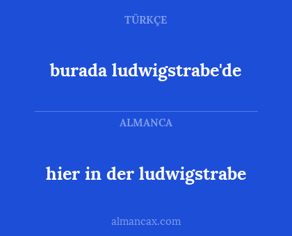burada ludwigstrabe'de - hier in der ludwigstrabe