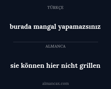 burada mangal yapamazsınız - sie können hier nicht grillen