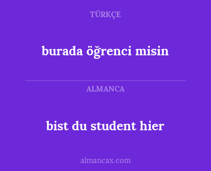 bist du student hier - burada öğrenci misin