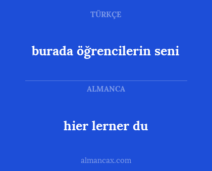 hier lerner du - burada öğrencilerin seni