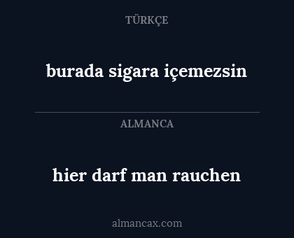 hier darf man rauchen - burada sigara içemezsin