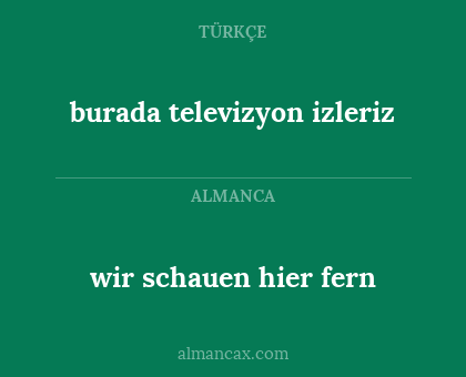 burada televizyon izleriz - wir schauen hier fern