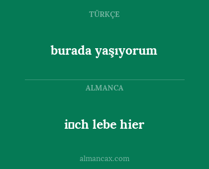 burada yaşıyorum - i̇ch lebe hier