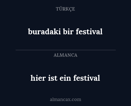 hier ist ein festival - buradaki bir festival