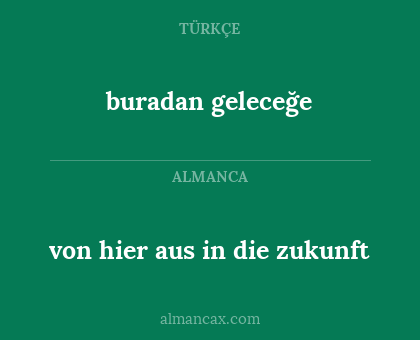 buradan geleceğe - von hier aus in die zukunft
