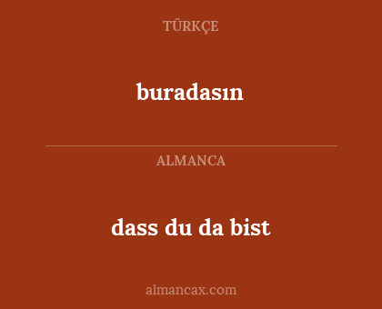buradasın - dass du da bist