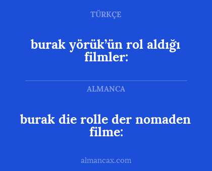burak yörük’ün rol aldığı filmler: - burak die rolle der nomaden filme: