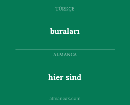 buraları - hier sind