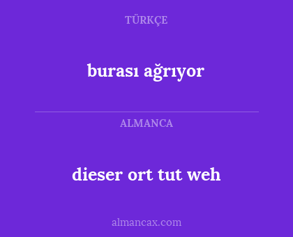 burası ağrıyor - dieser ort tut weh