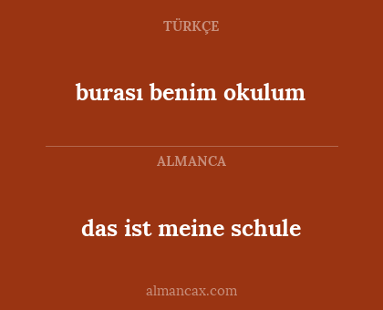 burası benim okulum - das ist meine schule