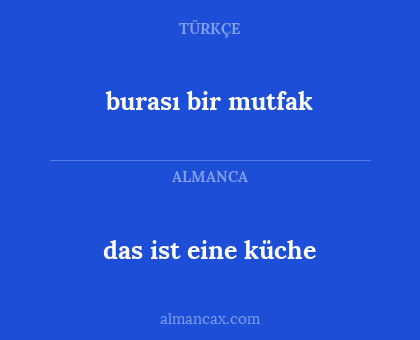 das ist eine küche - burası bir mutfak