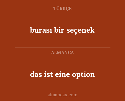 burası bir seçenek - das ist eine option