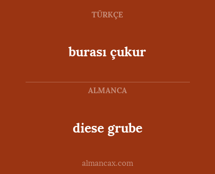 burası çukur - diese grube